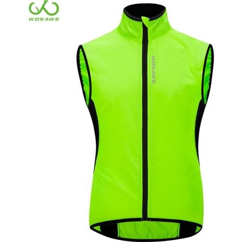 WOSAWE Thin Sleeveless Motorcycle Jackets Reflective Breathable Water Repellent Windproof MTB Sports Racing Motorbike Wind Coat