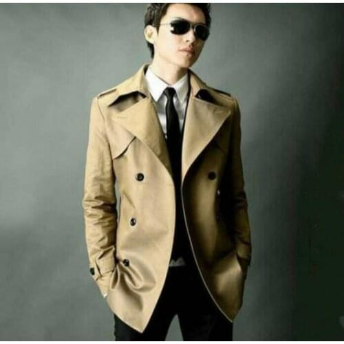 Wine red brown beige new designer slim sexy trench coat men overcoat long sleeve mens clothing business grey plus size S - 9XL