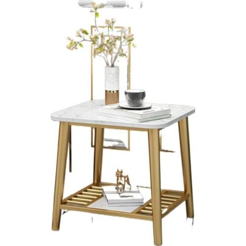 Nordic minimalist modern marble coffee fashion light luxury living room sofa side corner desk creative square bedside mesa