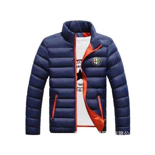 New Fashio for Alfa Romeo Logo Winter Jackets Parka Men Autumn Warm Outwear Brand Slim Mens Coats Casual Windbreaker