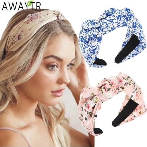 Wide Top Knot Hair Bands For Women Headdress Print Cloth Headband Bezel Girls Elastic Hairband Hair Hoop Female Hair Accessories