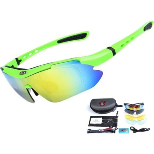 5 Lens Anti-impact Riding Cycling Eyewear Outdoor Polarized UV400 MTB Bicycle Sunglasses Men Women Mountain Road Bike Glasses