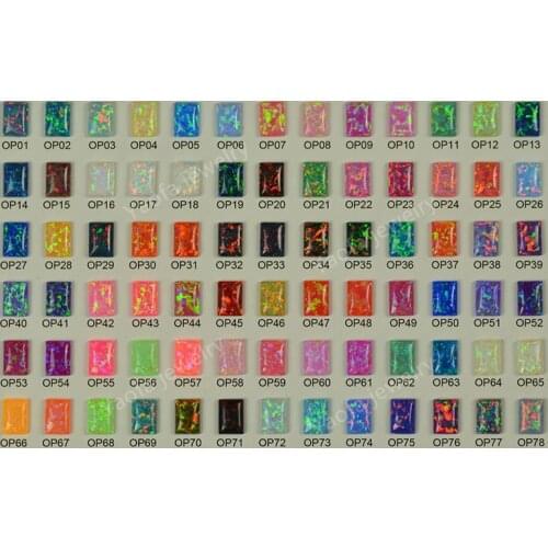 Opal Supplier Sale 78 Colors Synthetic Opal Color Cards Opal Stone Color Charts Rectangle Shape Opal Flat Back Loose Gems