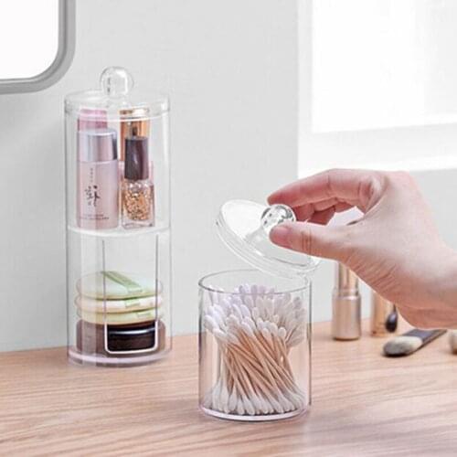 Transparent Storage Box Cotton Swabs Stick Clear Cosmetic Makeup Holder Organizer Tool High Quality Household Sundries Storage