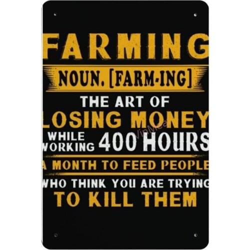 Farming Noun Retro Metal Tin Sign Plaque Poster Wall Decor Art Shabby Chic Gift Suitable 12x8 Inch