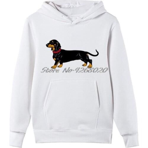 Hot Sell Lovely Dachshund Dog Printed Hoodie Casual Mens Cotton Sweatshirt Hip Hop Harajuku Streetwear