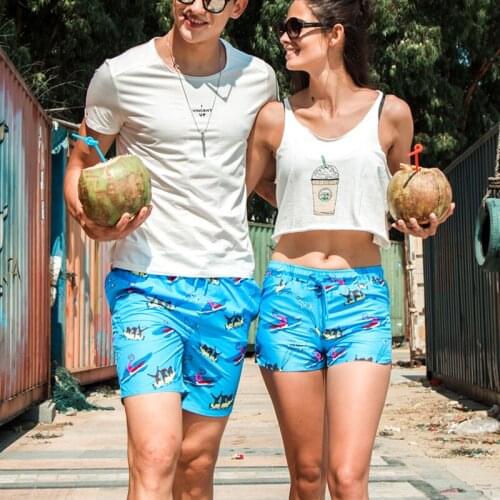 Trend cartoon animal print swimwear women couples beach honeymoon vacation swimwear men swimsuit sung sports surfing swim shorts