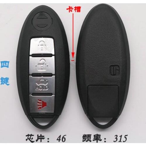 DAKATU 4 Button Smart Remote Car Key For Nissan TEANA 2009 Replacement smart key 315MHZ ID46 CHIP