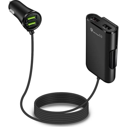 Universal 4-Port Multi USB Passenger Car Charger Front/Back Seat Adapter for iPhone GPS