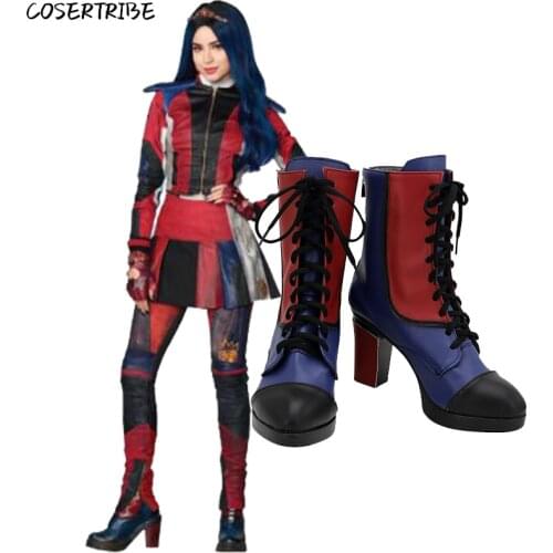 [STOCK] Anime Descendants Evie High Heel Shoes Highly Reductive Cosplay Accessories For Women Christmas Free Shipping
