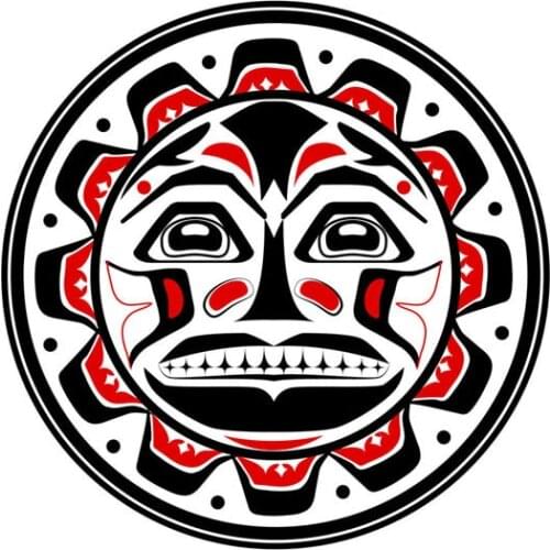 Hot Sell Creative Car Sticker Native Art Sun Symbol Window Motorcycle Decal Vinyl Sunscreen Anti-UV PVC 12cm X 12cm