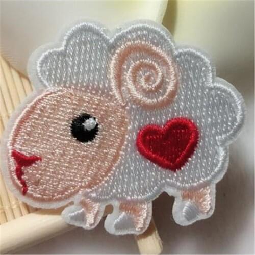 Clothing diy embroidery sheep animal badge iron on patch deal with it biker patches for clothes stickers fabric free shipping