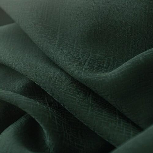 High quality Chiffon fabric Dark green and raindrop cross pattern tissu High end Dress Top Shirt garment hand DIY fabrics