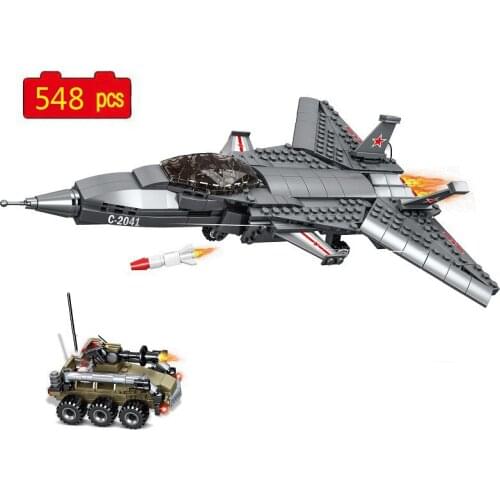 WW2 Military Series World War II The Fifth-generation J20 Stealth Fighter DIY Model Building Blocks Toys Gifts