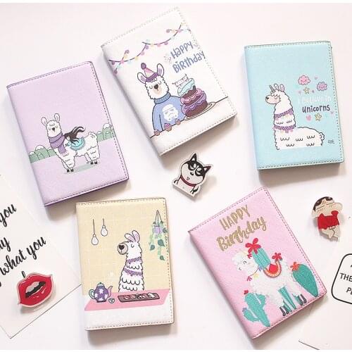 Japanese Alpaca Passport Set Cartoon Passport Holder Ticket Holder Marriage Certificate Set