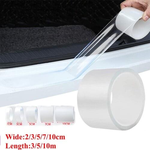 3/5/10M Car Door Protector Stickers Anti Scratch Transparent Nano Tape Auto Trunk Sill Scuff Protector Film Door Edge Protective