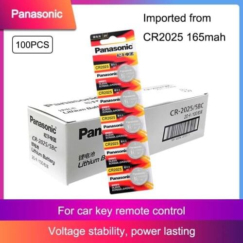 100pcs original brand new battery for PANASONIC cr2025 3v button cell coin batteries for watch computer cr 2025