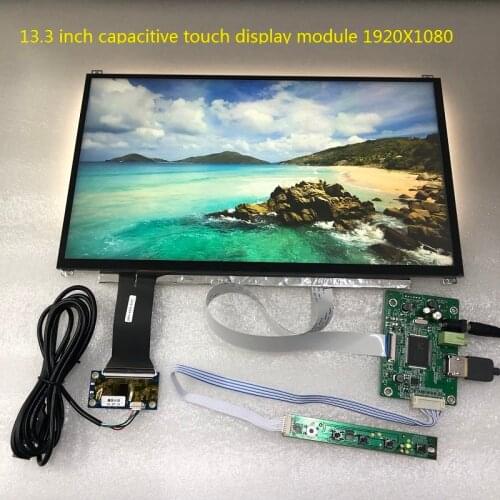 13.3 inch display capacitive touch module kit1920x1080 IPS HDMI LCD Module Car Raspberry Pi 3 10 point capacitive touch Monitor