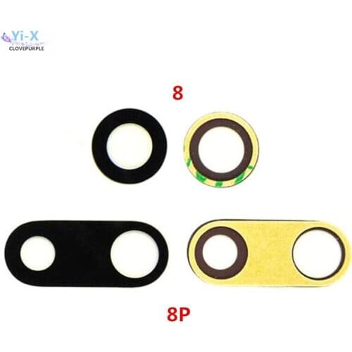 2pcs/lot For iphone 8 8P Plus Rear Back glass Camera Lens with glue sticker