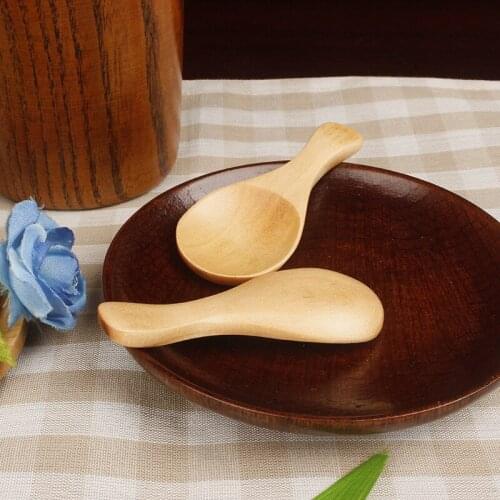 500Pcs Wooden Spoon Small Kitchen Spoon Condiments Scoop Sugar Spice Spoon Short Handle Wood Tea Coffee Scoop Wooden Utensils