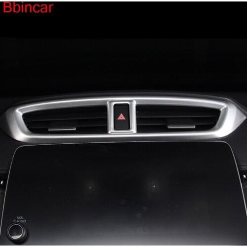 Bbincar ABS Chrome or ABS Carbon Fiber Paint Interior Middle Console Air Vent Outlet Cover Trim For HONDA CRV CR-V 2017 2018
