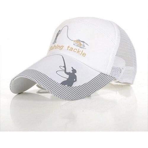 Men Fashion Outdoor Sun Protection Tackle Mesh Baseball Cap Fishing Hat Letter Embroidery Hip Hop Hat