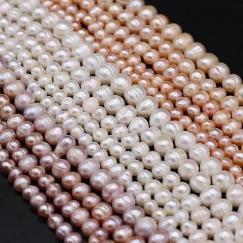 Natural Freshwater Pearl Beads Round Shape High Quality Natural Pearl Beads for Making DIY Jewelry Necklace Accessories 5-10mm