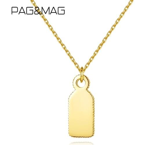 PAG&MAG Real Sterling Silver 925 Necklace Gold Plated Bottle Shape Pendant Chain Necklace For Women Real Silver 925 Jewelry