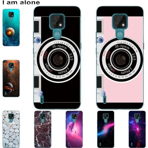 I am alone Phone Case For Motorola Moto E 2020 MOTO E7 E7 Plus Mobile Cover Cute Fashion Cartoon Painted Shell Bag
