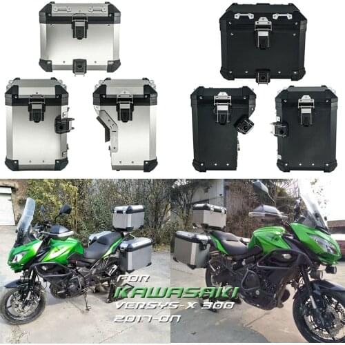 For VERSYS-X 300 X300 2017-On Motorcycle Panniers Top Case Aluminum Saddlebag Rack Luggage Box Stainless Steel Bracket