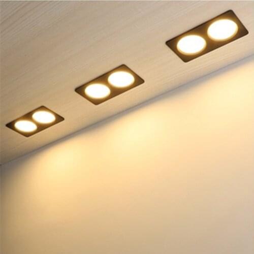 Double LED Downlight 240V 110V 12W 18W 24W Recessed Panel light Lamp Indoor Kitchen Home Office Decoration Grille Light Lamp