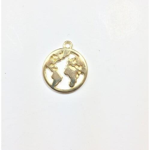 Eruifa 20pcs 18mm Polished Map Coin Charms Zinc Alloy necklace,earring bracelet jewelry DIY handmade 2 colors