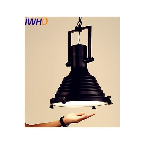 IWHD American Retro Vintage Pendant Lamps Home Lighting LED Style Loft Industrial Pendant Lighting Fixtures Hanglampen