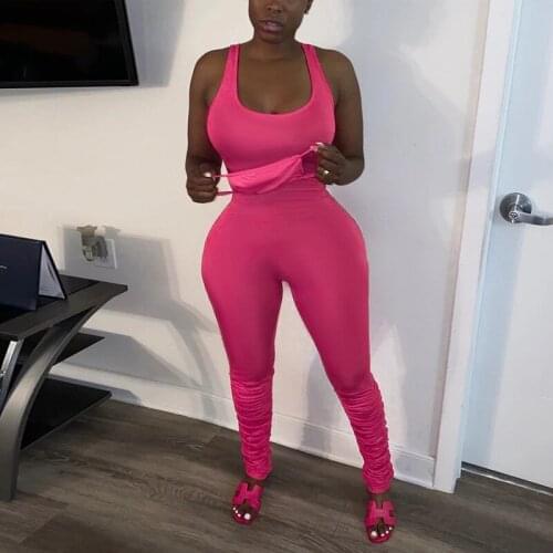 Summer Sports Jumpsuit for Women Sleeveless Backless Solid Color Romper Slim Fitness Bodycon Playsuit Casual Streetwear Bodysuit