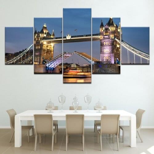 London Bridge Hot Canvas Prints 5 Pieces Painting Wall Art Home Decor Panels Modular Poster For Bed Room Decor Frame Artwork