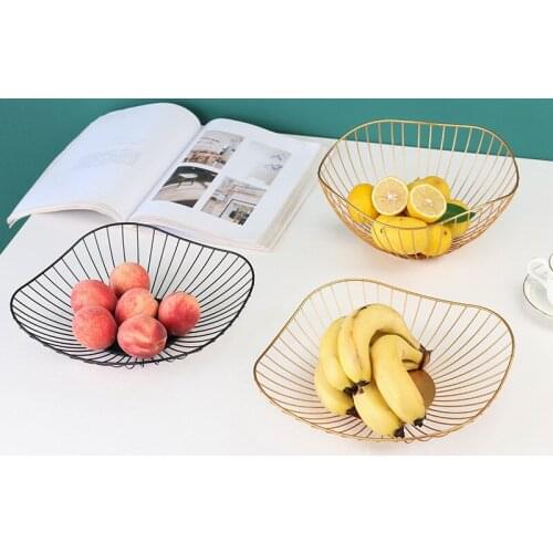 Nordic simple creative iron lotus leaf metal water fruit basket iron fruit tray table top fruit tray in living room