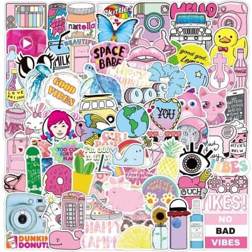 10/50/100pcs Cartoon Funny Stickers Outdoor Vsco Girl Cute Animals Waterproof Decals for Kids DIY Skateboard Laptop Sticker