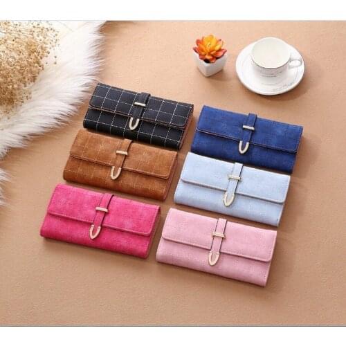 2021 New Womens Wallet Fashion Frosted Wallet Lingge Ladies Long Wallet Clutch Bag Wallets Purse