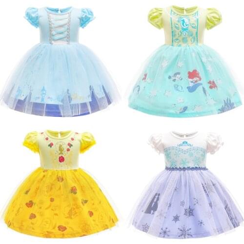 Baby Girls Clothes Summer Dress Short Sleeve Newborn Infant Dresses Cotton Children Toddler Belle Rapunzel Dresses