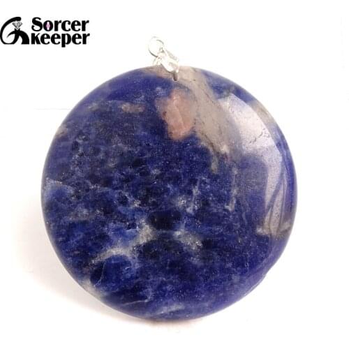 Real Natural Sodalite Pendants Stone Crystal Pendulum Spiritual Meditation Chakra Healing Reiki Beads For Jewelry Making BC515