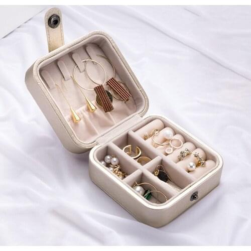 1Pcs European Style Portable Jewelry Storage Box Earrings Ring Jewlery Small Jewelry Box Zipper Ornament Bag Women Travel Case