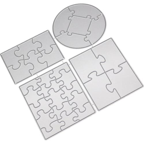 Puzzle Frames Metal Cutting Dies Irregular Die Cut Stencil Scrapbooking Embossing 2019 New Christmas Craft Stamps And Dies