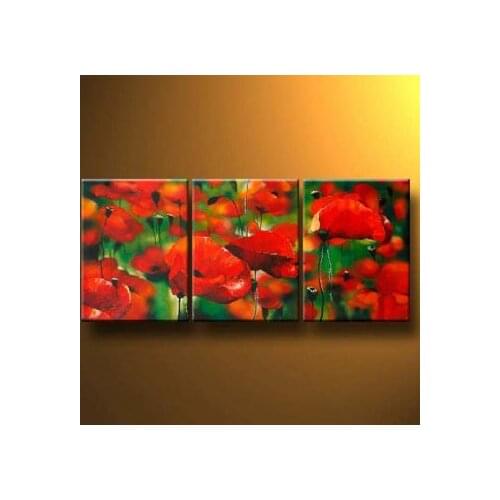 Hand Painted Home Decoration Oil Painting Carmine Meadow-Modern Canvas Art Wall Painting for Living Rooms