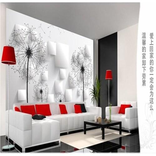 Modern Minimalist Dandelion 3D Geometric Background Wall Mural Wallpapers for Living Room Bedroom Wall Papers Home Decor