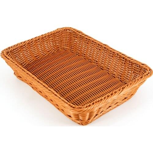 Storage Box Wicker Woven Serving Baskets Organizer Food Plastic Fruit Large Organizing Vegetables Rattan 30*20*7cm Tray