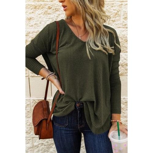 Women Blouse White Black Green Twist Knot Waffle Knit Long Sleeve Top Blusas Mujer De Moda 2021 Roupas Femininas Femme Camisa