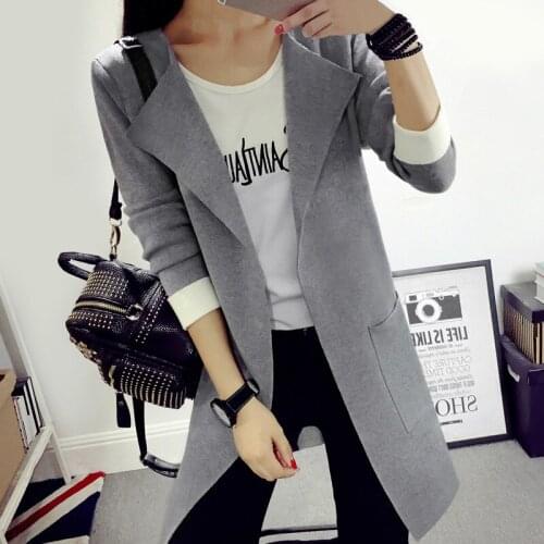 2017 New Autumn Winter Ms fashion Cardigan Sweater Women Long Sleeve Knitted Cardigans Female Sweater Outerwear Coat A931