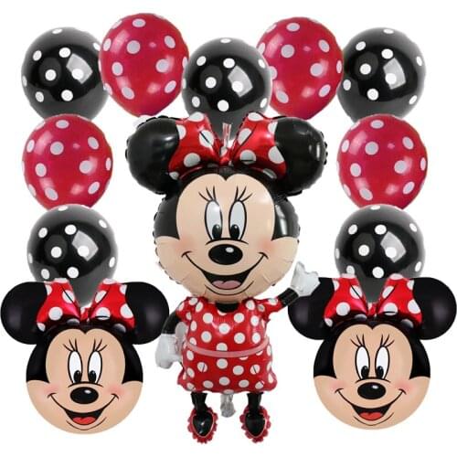 1Set Cartoon Mickey Minnie Mouse Foil Balloons Birthday Party Decorations Disney Globos Baby Shower Decor Kids Toys Air Balloon