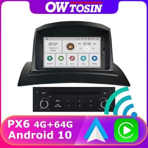 7" PX6 4+64G Car DVD Media For Renault Megane Fluence 2003-2009 GPS Carplay Android 10 TDA7850 Android auto Radio Bluetooth 5.0