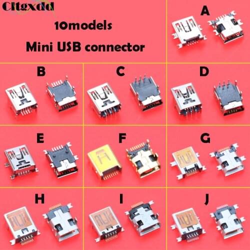 Cltgxddd 10pcs Female Mini USB Type B 5pin 8pin 10 Pin SMT SMD Jack Connector repair parts for Old Mobile Phone MID MP3 MP4